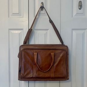 Vintage Colombian Leather Briefcase, Shoulder Bag